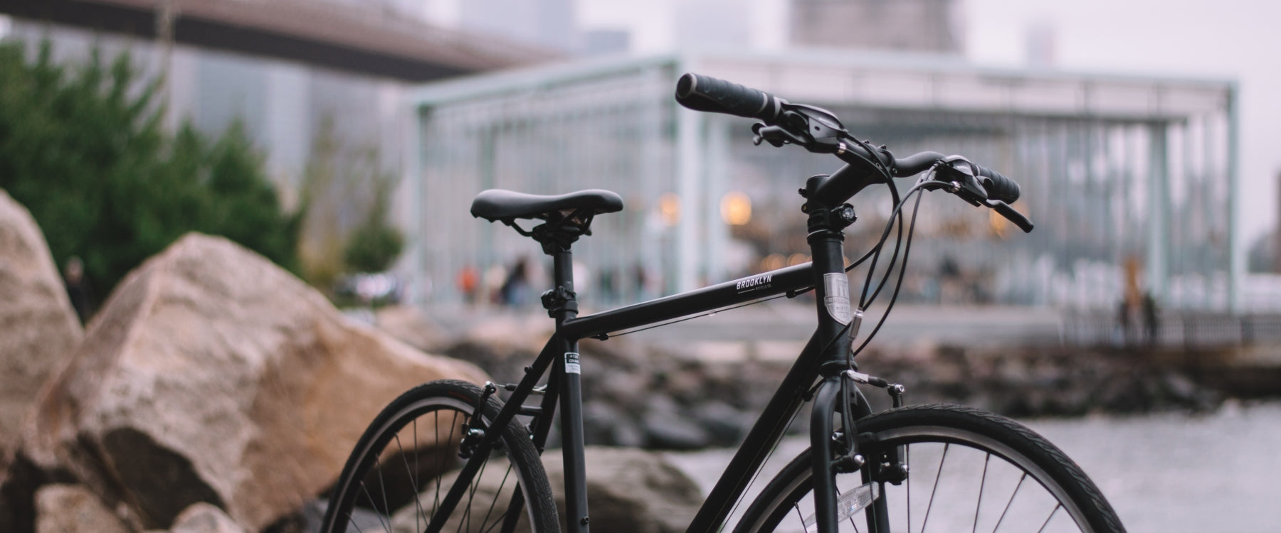 Roebling Hybrid bicycle in front of the Brooklyn Bridge