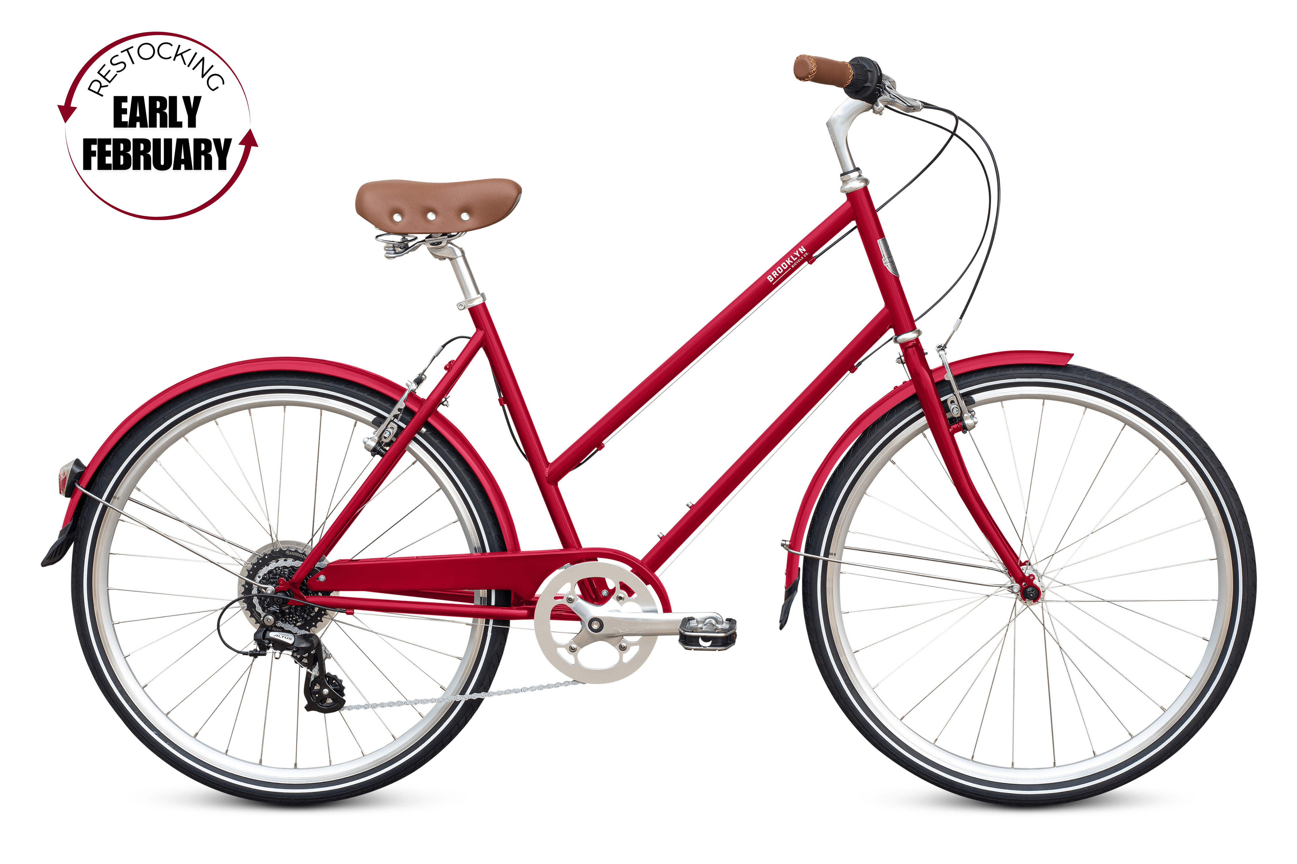 Franklin 8 Speed 8 Speed Step Through Bicycle | Franklin Eight City Cruiser  Cardinal Red / S/M 8D-FRA-CR-M